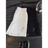 Pantalones Cortos Bordados Retro Americanos para Hombre Verano Tendencia Marca Casual Pantalones de Chándal Alta Gama Transpirables Versátiles Holgados de Cinco Puntos