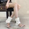 Sandalias de tacón alto tipo botín de nicho estilo francés para mujer, Nuevo modelo de verano 2025, Sandalias romanas de tiras finas con tacón de aguja