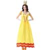 Disfraz de Halloween Adulto Vestido de Princesa Estilo Exportación Personaje de Princesa de Juego Vestido Largo de Satén Amarillo