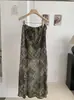 Kekezoon 2026 Nuevo Estilo de Verano Moda Coreana Falda de Gasa Estampada con Cordón de Longitud Media para Mujer 8231
