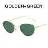 Gafas de sol retro de montura pequeña para mujer, moda de Instagram, lujo ligero, gafas ovaladas versátiles, tendencia europea y americana, gafas metálicas personalizadas