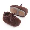 Novo Estilo Outono e Inverno Sapatos para Bebê Menina de 0-1 Ano, Sapatos Quentes para Bebê com Cadarço, Sapatos de Algodão com Solado Parcial de Borracha, Sapatos para Criança Pequena
