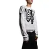 Camiseta de Manga Larga Y2K para Mujer, Textura de Gofre, Estampado de Calavera, Estilo Dulce y Genial de Chica Picante, Subcultura, Corte Ajustado, Top de Moda