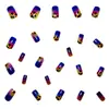 Pegatinas para Uñas Cuadradas de Longitud Media con Gradiente de Puntos Azules, Pegatinas para Uñas de Moda Europeas y Americanas, Removibles y Portátiles