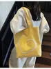 Bestseller transfronterizo: bolsa de compras reutilizable de moda con estampado de frase de letras, bolso de tela tipo tote para mujer, bolsa negra