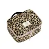 Conjunto de Bolsas de Viagem com Estampa de Leopardo Retrô Bolsa de Organização para Mala Portátil Saco para Organizar Roupas Organizador de Grande Capacidade para Maquiagem e Artigos de Higiene