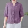 Blusa Casual de Moda Fina Talla Grande 2026 para Mamás, Nueva Camisa de Verano con Cuello en V Adelgazante y Mangas a la Mitad