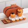 Conjunto de Chá de Viagem Estilo Nacional para Exterior Portátil High-end Business Um Bule Quatro Xícaras Conjunto com Bandeja de Chá Para Presentear Presente Comemorativo