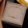 Pulseira de Aço Titânio Dongguan Transfronteiriça, Não Desbota, Estilo Novo, Acessórios Japoneses e Coreanos, Pulseira Feminina, Ouro 18K, Fashion, Luxo Leve, Sensação de Alto Padrão