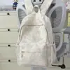 Mochila Sólida Versátil con Gradiente de Color y Letra para Niñas Estudiantes de Secundaria y Preparatoria Ligera Sencilla Moderna Gran Capacidad Bolsa Escolar