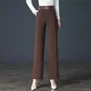 Pantalones de pierna ancha Otoño 8165 rectos talla grande cintura alta pantalones para mujer de mediana edad pantalones mom de pana para mujeres de mediana edad y ancianas combinan con todo