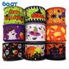 Cinta de Halloween con 6.3cm Cinta con Borde de Alambre Guirnalda de Cinta Lazo Cinta de Tela de Lino Imitación Decoración de Halloween