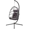Silla de Ratán para Exteriores con Características Plegables Izquierda y Derecha, Silla Cesta Colgante para Ocio en Casa en Interiores, Silla Colgante de Columpio