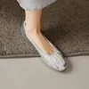 Súper suaves y cómodos~ Zapatos planos de tacón bajo, punta redonda plisada y corte bajo para mujer, colección otoño 2026, cómodos para usar todo el día