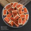 Acessórios para Joias DIY Contas Cerâmicas Quadradas Curtas com Furos Retos, Contas Soltas Quadradas com Esmalte Floral, Materiais para Chaveiros, Acessórios para Miçangas