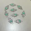 Colar Pulseira Pingente Olho de Diabo Amazon Liga Metálica Olho de Duplo Furo Palma Pingente Duplo DIY Feito à Mão