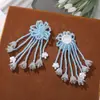 Sentido de Menina Doce de Redução de Idade Tassel Transparente Anel de Lírio Adesivo de Tecido Brincos Costurados à Mão DIY Flor de Sapato Broche Acessórios de Roupa