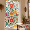 Impresión UV película de vidrio esmerilado Flores de arte popular coloridas Patrones decorativos para pegatinas de ventana al por mayor
