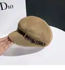 Sombrero octagonal transpirable de nuevo estilo para mujer, moderno y versátil, sombrero de paja protector solar, sombrero octagonal con cinturón tejido hueco estilo británico, estilo de verano