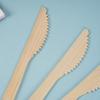 Set de Cuchillo, Tenedor y Cuchara Desechables de Bambú, Tenedor para Pasta y Fruta Empaquetado Individualmente, Engrosado 17cm Logo Personalizable