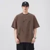 Ropa para Hombre Xintang Estilo Americano Corte Holgado Camiseta de Manga Corta Desgastada para Hombre, Top Camiseta Casual Resistente Versátil de Moda.