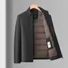 Chaqueta de Plumas Nueva para Hombres de Mediana Edad y Mayores con Forro Desmontable, Abrigo Cálido Casual de Negocios para Hombre para Papá