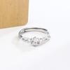 Anillo de pareja con seda azul amor, anillo abierto simple estilo coreano, anillo de diamante artificial, entrega de una pieza