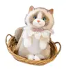 Gato de peluche realista auténtico con sonido, juguete de peluche de gato, muñeco grande suave relleno, regalo para niños