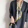 Lenço de Seda Diagonal Estilo Francês, Lenço de Pescoço Longo, Gargantilha Decorativa, Fita Paisley, Cinto de Cintura, Estilo Étnico