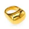 Anillo de Acero de Titanio con Forma de Arco Brillante Exagerado Estilo Ins Transfronterizo Europeo y Americano para Mujer, Anillo de Moda Elegante Personalizado Fabricante Mayorista