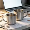 Copo de enxaguante bucal de aço inoxidável, copo de água para escritório, copo para beber para estudantes, copo de água para crianças, copo para acampamento ao ar livre, xícara de chá