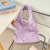 5692 Verão Novo Estilo Fresco Bordado Laço Bolsa de Ombro Estilo Colete Bolsa de Axila Grande Capacidade Bolsa de Lona