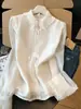 Camisa Blanca de Encaje Suave con Volantes Estilo Francés 2026 Nuevo Modelo Corbata de Burbuja Top de Gama Alta 10380