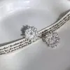 Pendientes de girasol estilo coreano, flor geométrica, perla, diseño nicho, temperamento, combinan con todo, alta gama, pin de plata dieter
