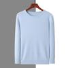 Suéter masculino transfronteiriço gola redonda veludo mink tamanho plus size suéter pullover cor sólida versátil caxemira slim para usar por baixo