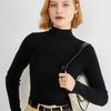 Camisa Base Gola Alta Meio-alta Feminina Outono e Inverno Nova Malha Slim-fit Feminina Suéter Base Justo Feminino