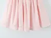 Vestido Rosa de Suspensório Mini com Laço para Mulheres Verão 2025 Estilo Europeu e Americano 7555