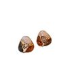 Maillard Vintage Brown Triangle Brincos Nicho Light Luxo High-end Âmbar Geométrico Triângulo Brincos para Mulheres