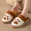 Pantuflas Peludas de Pata de Oso Suela Suave Interior Ligeras Transpirables Hogar Cuatro Estaciones Lino Pareja Hombres Mujeres Viaje Estilo Moderno