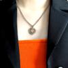 Joyería ins Minimalista Japonesa y Coreana Collar Minimalista Fresco de Corazón Colgante Hueco de Cruz de Amor Plata Antigua Cadena para Clavícula