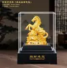 Estatueta de Cavalo Dourado em Veludo para o Ano do Cavalo, Simbolizando Sucesso Instantâneo, Adequada para Inaugurações de Lojas, Seguradoras, Lojas 4S, Brindes de Eventos e Decorações Residenciais