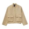 Comercio Exterior Transfronterizo Ropa para Mujer Estilo Europeo y Americano Suministro Transfronterizo Venta al por Mayor Otoño e Invierno Moda Europea y Americana Chaqueta con Cuello Alto de Lentejuelas Ropa de Abrigo