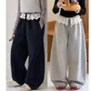 Pantalones Anchos de Encaje Dulce Patchwork para Niñas Grandes, Estilo Nuevo Primavera/Otoño, Pantalones Coreanos Casuales Sueltos Versátiles para Niñas