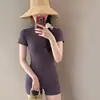 Traje de baño de una pieza para mujer 2026 con shorts tipo bóxer, que cubre el abdomen y estiliza, para playa y resort, traje de baño conservador, disponible al por mayor