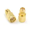 Conector coaxial RF de 50 ohmios RPSMA-KJ cabeza macho y hembra de doble paso agujero exterior a agujero interior base de antena de polo inverso