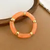 Pulseras Redondas de Acrílico Estampado Transfronterizas Europeas y Americanas, Pulseras de Moda, Sencillas, Personalizadas, Versátiles con un Diseño Único, Accesorios de Mano de Nicho