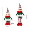 Muñeco de muñeco de nieve y reno navideño con patas retráctiles, gorro tejido, adorno para escaparate, decoración marrón transfronteriza
