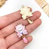 Nuevo Colgante de Gato de Dibujos Animados Lindo con Cola Móvil Llavero Accesorios para Joyería DIY Accesorios de Colgante de Animal Pequeño
