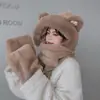 Gorro de Lana Tejido Cálido para Otoño e Invierno para Mujer, Gorro con Protección para los Oídos para Mamá Ciclista, Gorro Integrado con Bufanda, A Prueba de Frío
