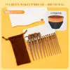 Nuevo Set de 13 Piezas de Brochas de Maquillaje Sijiqing de Cerdas Suaves Brocha para Polvo Suelto Iluminador Brocha para Rubor Brocha para Sombra de Ojos Set Completo de Herramientas de Belleza